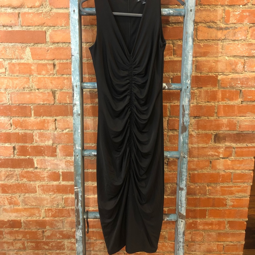 INC Ruched Bodycon Dress - Black, Size S